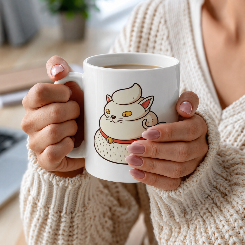 Taza blanca brillante