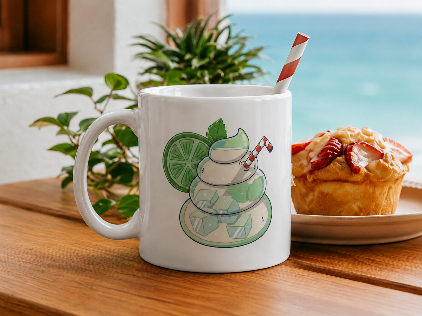 Mojito - taza blanca brillante