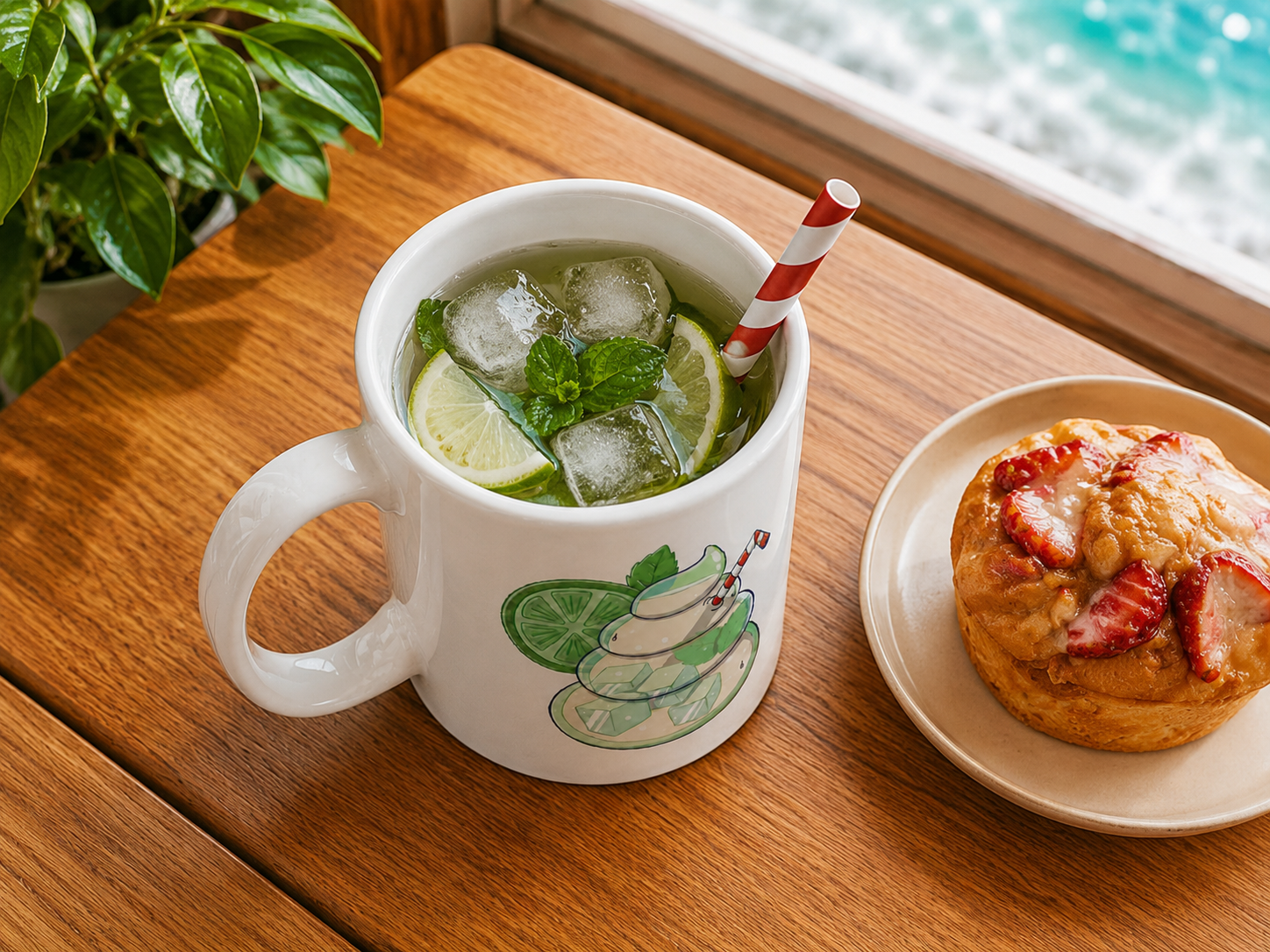 Mojito - taza blanca brillante